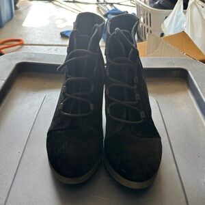 Madden Girl Black Lace-Up Boots